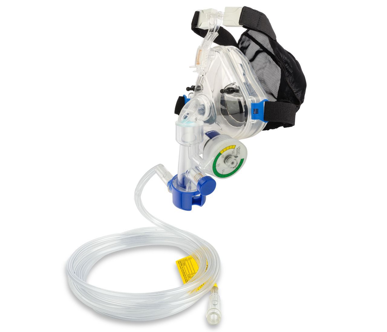 Система CPAP Flow-Safe II с манометром, предохранительным клапаном, трубкой, маской с угловым коннектором и портом, размер S
