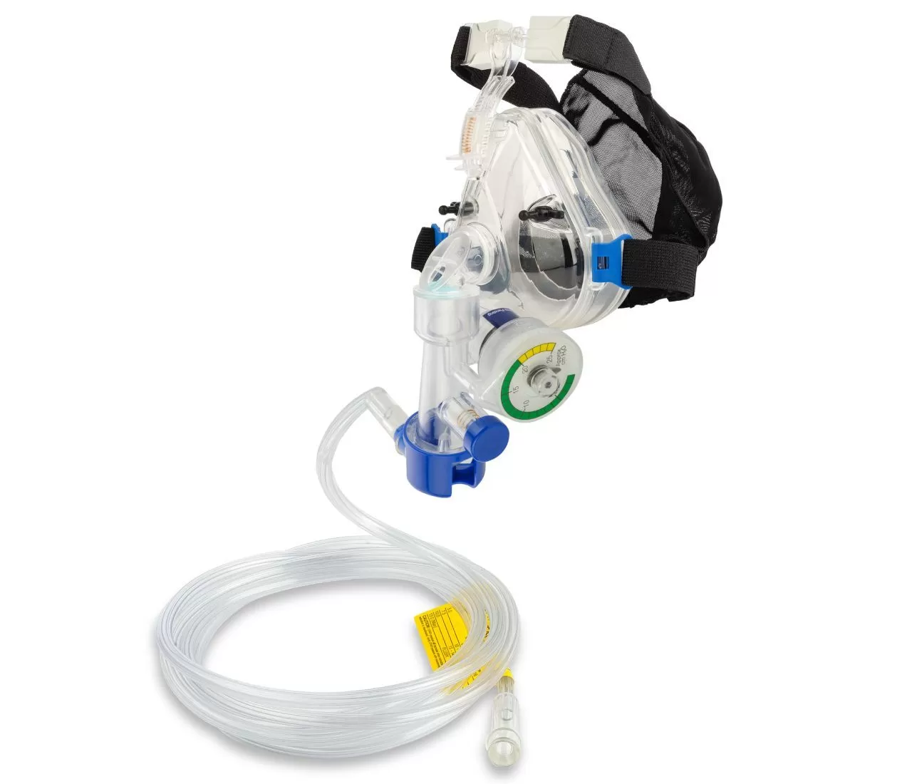 Система CPAP Flow-Safe II с манометром, предохранительным клапаном, трубкой, маской с угловым коннектором и портом, размер S